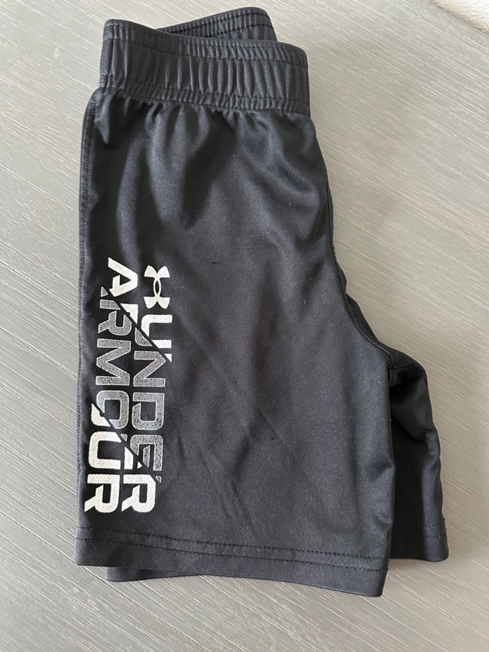 Under Armour Black Shorts with White Vertical Logo